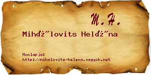 Mihálovits Heléna névjegykártya